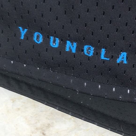 YOUNGLA Black Lined Tatoo Shorts Men's Size Large - Picture 13 of 13